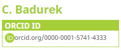 Screenshot of Librarian Chris Badurek's ORCID number